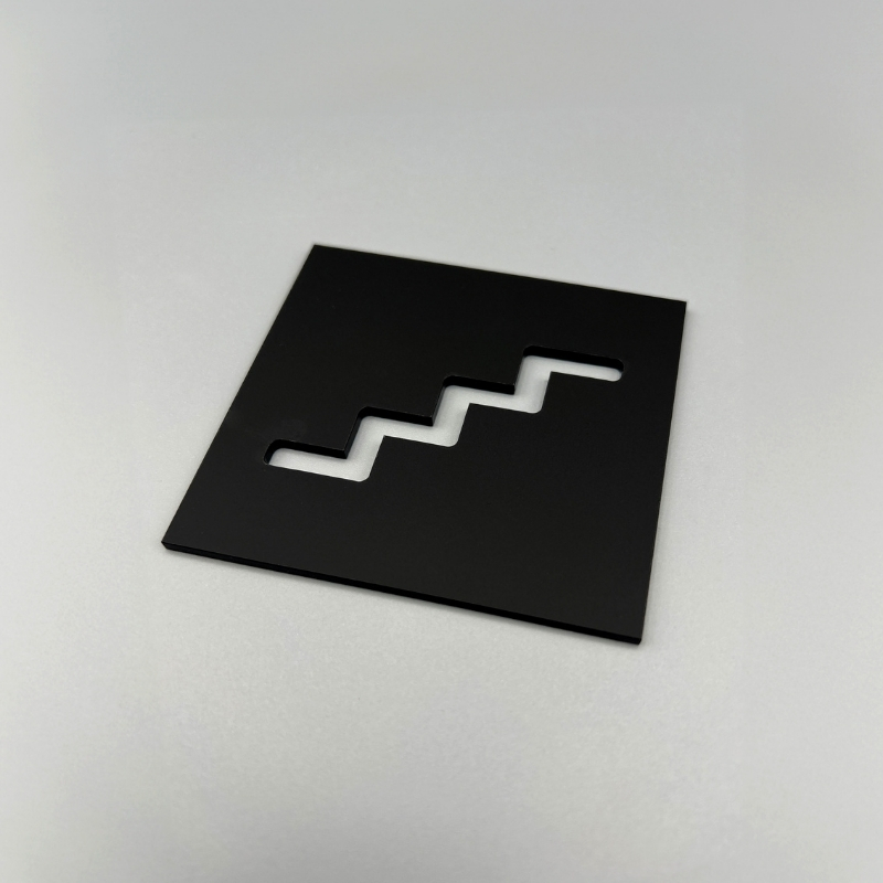 Pictogramme Escalier Montant En Plexi noir de profil