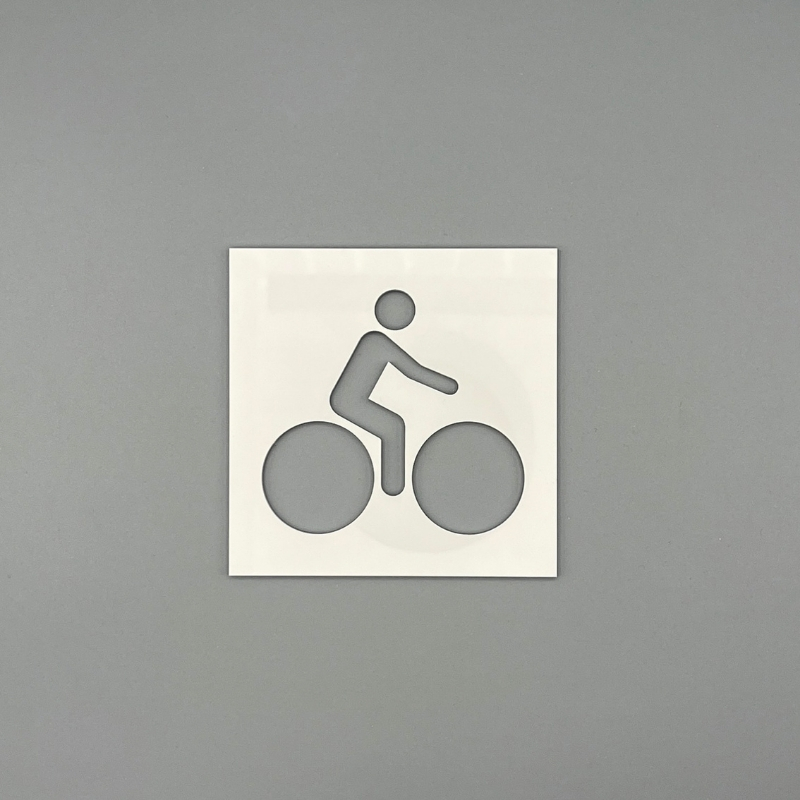 Pictogramme Vélo En Plexi blanc Pictogramme Vélo En Plexi blanc