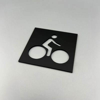 Pictogramme Vélo En Plexi noir de profil Pictogramme Vélo En Plexi noir de profil