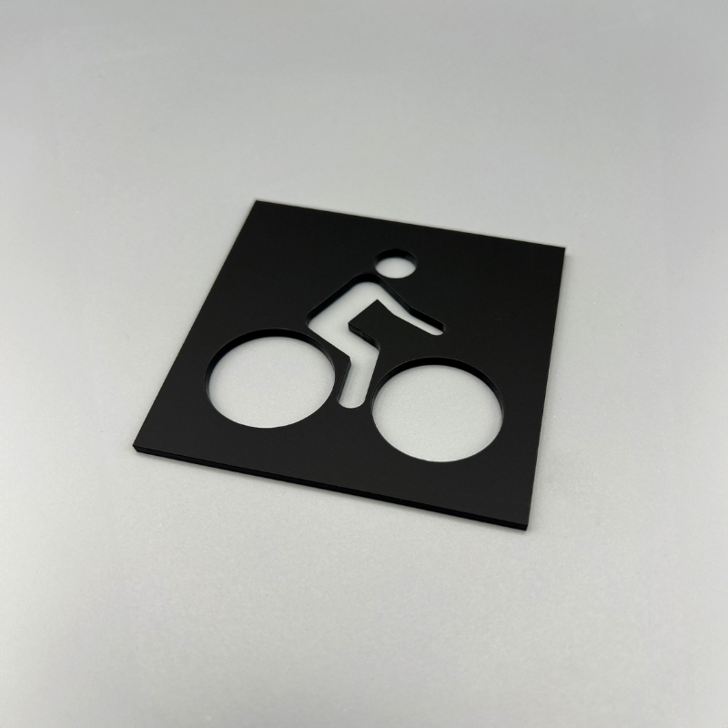 Pictogramme Vélo En Plexi noir de profil Pictogramme Vélo En Plexi noir de profil