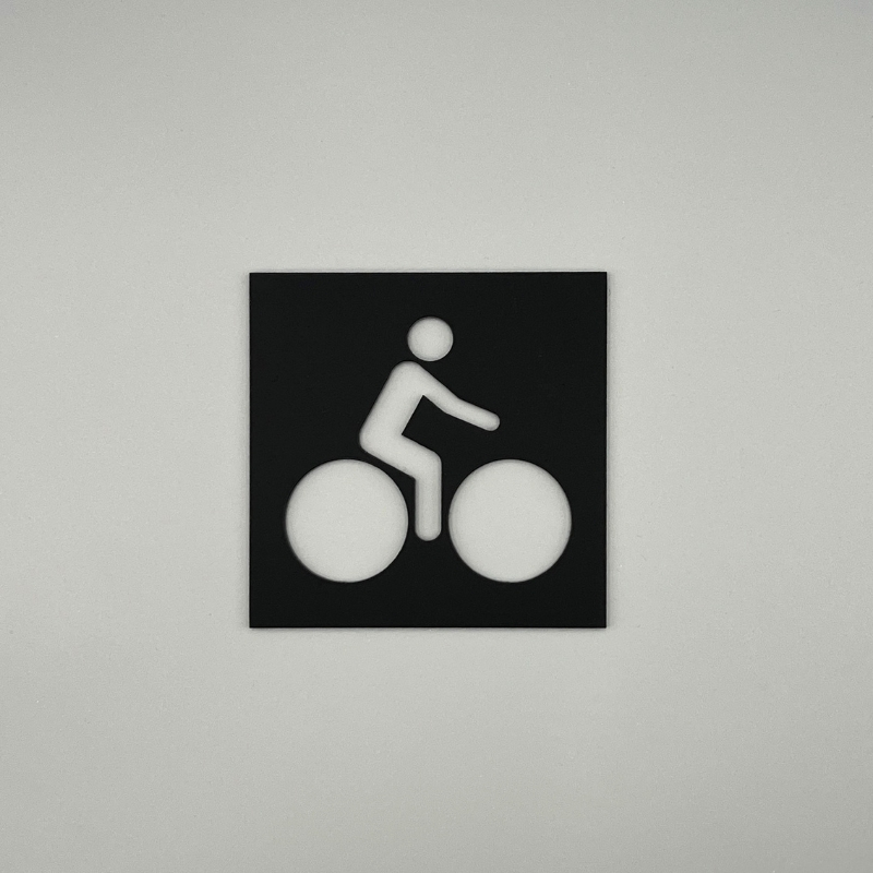 Pictogramme Vélo En Plexi noir Pictogramme Vélo En Plexi noir