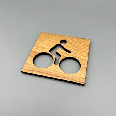 Pictogramme Vélo En bois de chene de profil Pictogramme Vélo En bois de chene de profil