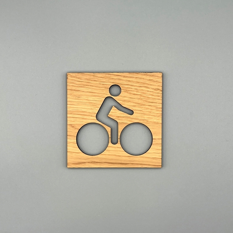 Pictogramme Vélo En bois de chene Pictogramme Vélo En bois de chene