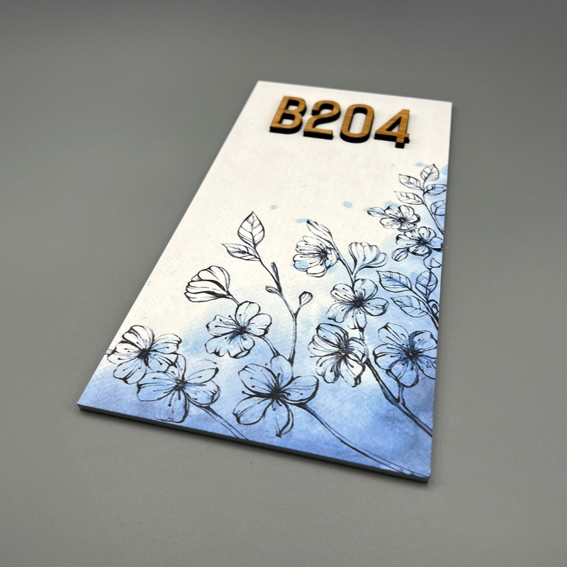 Plaque Numéro Maison & Porte En PVC Design Printemps rectangle en relief bois de chene de profil Plaque Numéro Maison & Porte En PVC Design Printemps rectangle en relief bois de chene de profil