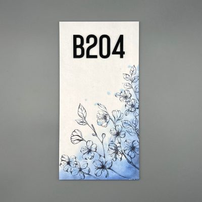 Plaque Numéro Maison & Porte En PVC Design Printemps rectangle en relief plexi noir Plaque Numéro Appartement Printemps En PVCs rectangle en relief plexi noir